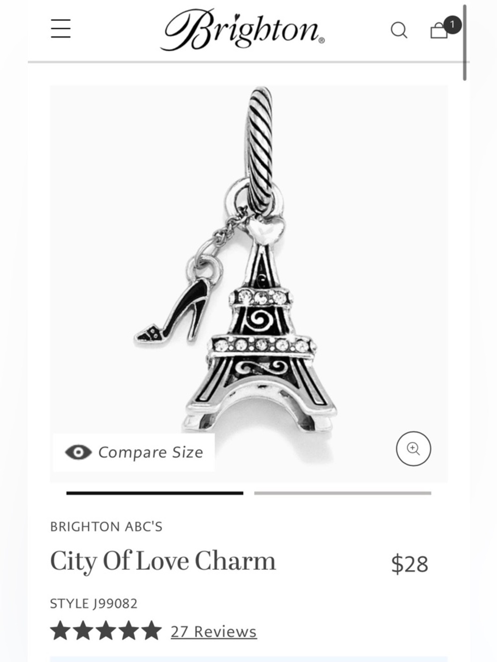 🌹BRIGHTON PARIS Charm ONLY 💎